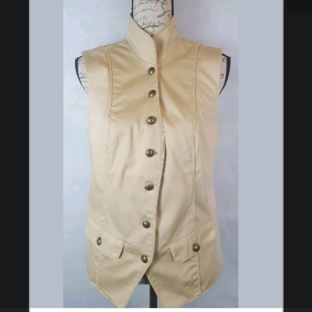 Rachel Zoe Vest Size Medium Military Style Cream